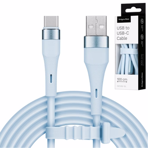 Kruger&Matz Basic USB–USB-C-silikonikaapeli, 1 m, sininen