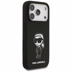KARL LAGERFELD suojakuori iPhone 17 Pro MagSafe-yhteensopiva KLHMP17LSKIGROK (Silicone W/ KL Sketch & Logo) musta