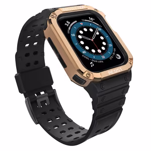 Protect Strap Band for Apple Watch 42/44/45mm Armored Case Strap - Musta, Rose Gold