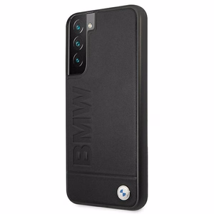 BMW Signature Logo Imprint Kotelo Samsung Galaxy S22+ - musta