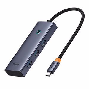 5-in-1-hubi Baseus UltraJoy Series USB-C to HDMI4K@30Hz+3xUSB 3.0+1xPD (harmaa)