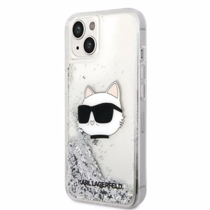 Karl Lagerfeld KLHCP14MLNHCCS iPhone 14 Plus 6.7" hopeinen/hopeinen kovakuori Glitter Choupette Head