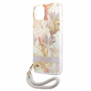 Guess GUHCP13SHFLSU iPhone 13 mini 5.4" violetti/violetti kovakotelo Kukkahihna