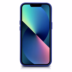 iCarer Litchi Premium Nahkakotelo iPhone 14 Magneettinen nahkakotelo MagSafe tumman sininen (WMI14220709-DB)