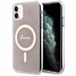 Guess GUHMN61H4STP iPhone 11 6.1" vaaleanpunainen/vaaleanpunainen hardcase 4G MagSafe