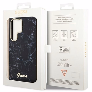 Guess GUHCS23LPCUMAK S23 Ultra S918 musta/musta kovakuori Marble