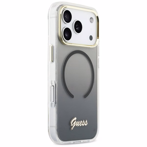 Guess IML Gradient Script Metal MagSafe Suojakuori iPhone 17 Pro Max:lle - Musta
