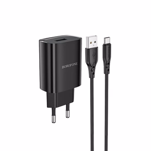 Borofone Seinälaturi BN1 Innovative - USB - 2,1A USB-C-kaapelilla musta