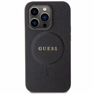 Guess GUHMP14LPSAHMCK Suojakuori iPhone 14 Pro:lle - musta Saffiano MagSafe