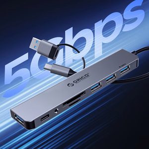 Orico YSB4-U2 USB-C Hub Docking Station 2x USB-A 2.0 + 1x USB-A 3.0 + 1x USB-C 2.0 + 1x USB-C - Gray