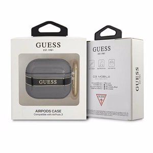 Guess GUA3HHTSK AirPods 3 -suojus musta/musta Hihnamallisto