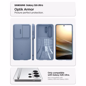 Spigen Optik Armor Suojakuori Samsung Galaxy S26 Ultra:lle - sininen