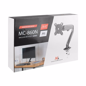 Maclean MC-860N -monitoriteline kaasujousiella, 13"–27", 8 kg, musta