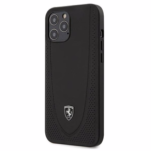 Ferrari FEOGOHCP12LBK iPhone 12 Pro Max 6.7" musta/musta kovakotelo Off Track Perforoitu