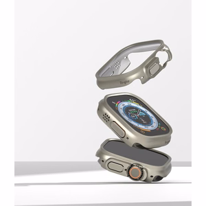 Ringke Slim 2-pack Suojakuori Apple Watch Ultra 1/2 (49mm) - Läpinäkyvä & Titanium
