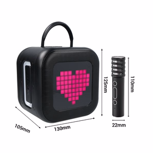 Blavec kannettava Bluetooth-kaiutin WS-09 Karaoke Fun - 10W 2 mikrofonilla ja näytöllä (WS09-2MB) musta