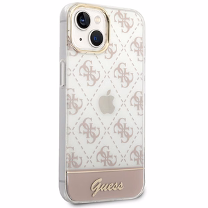 Guess GUHCP14MHG4MHP iPhone 14 Plus 6.7" vaaleanpunainen kovakuori 4G Pattern Script