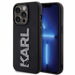 Karl Lagerfeld Suojakuori iPhone 15 Pro Max:lle KLHCP15X3DMBKCK (3D Logo Glitter) musta