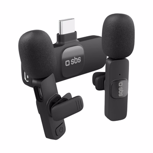 SBS Lavalier Microphones with USB-C Receiver 2 pcs - Black