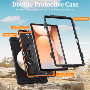 JM Rugged Case Grip for Samsung Galaxy Tab A11+ with a strap Black