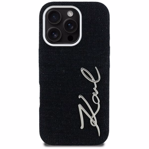 Karl Lagerfeld FW Jeans Signature Logo Suojakuori iPhone 16 Pro - musta