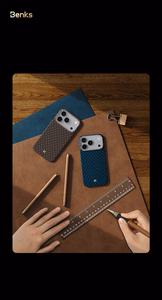 Benks Magnetic Armor Air Armor Grid Kevlar suojakuori Metal Frame 600D (A070) iPhone 17 Pro Max:lle kultainen