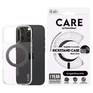 CARE by PanzerGlass Feature Kickstand suojakuori iPhone 16 Pro 6.3' musta/musta MagSafe 1322