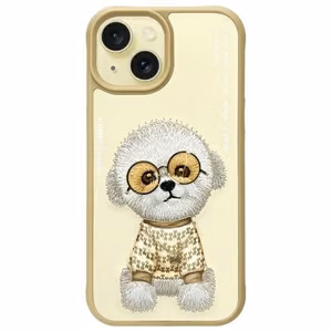 Nimmy Glasses Cool iPhone 15 -suojakuori - beige