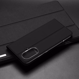 Dux Ducis Skin Pro suojakuori Realme 10 Pro+:lle läppäsuojus korttilokerolla lompakko jalusta sininen