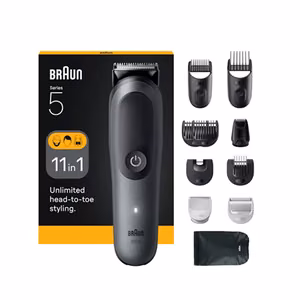 Braun 11-in-1 Grooming Kit All-in-One Kit Series 5 AIO5560 Cordless Number of length steps 14 Grey/Black