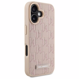 Karl Lagerfeld Hot Stamp MagSafe Suojakuori iPhone 16:lle - Vaaleanpunainen