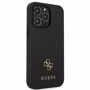 Guess Saffiano 4G Small Metal Logo suojakuori iPhone 13 Pro / 13 6.1":lle - musta