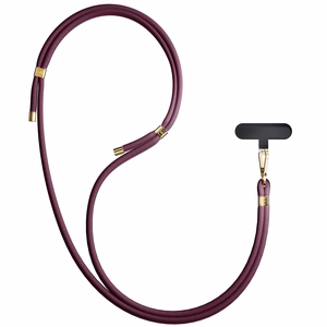 3mk EasyClip Elite puhelimen kaulahihna, Mulberry (kultaiset osat)