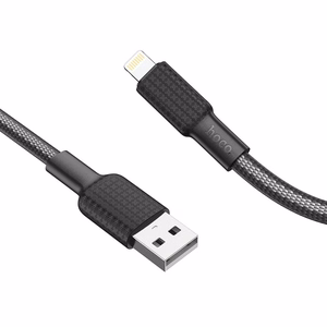 Hoco USB-A - Lightning -kaapeli 2,4A 1 m X69 - musta/valkoinen