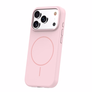 Silikoninen ohut magneettinen suojakuori iPhone 17 Pro Max 6,9 vaaleanpunainen