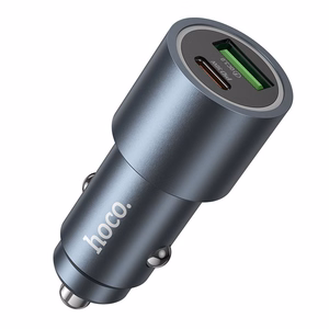 Autolaturi Hoco USB A + USB C PD QC3.0 48W Z60 musta