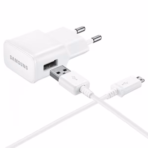 Samsung EP-TA50EWE 8W USB-A seinälaturi MicroUSB-kaapelilla ECB-DU4AWE (Bulk - vaihtovaara pakkaus) - Valkoinen