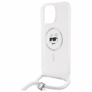 Karl Lagerfeld IML Choupette Head & Cord MagSafe Suojakuori iPhone 16 Pro:lle - läpinäkyvä