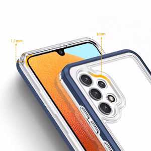 Kirkas 3in1 Asia Samsung Galaxy A32 5G Frame Gel Cover Sininen