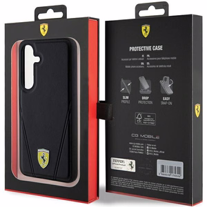 Ferrari Hot Stamp V Lines MagSafe suojakuori Samsung Galaxy S24+:lle - musta