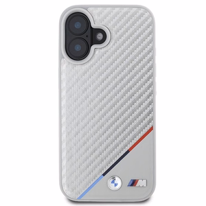 BMW M Carbon Tricolor Line MagSafe Suojakuori iPhone 16:lle - harmaa