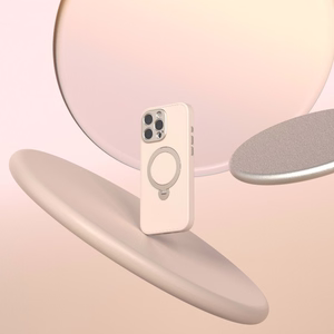 Moshi Kameleon MagSafe suojakuori iPhone 16 Pro Max -laitteelle, jalustatoiminnolla, Shell Pink -värinen