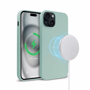 Crong Color Cover Magnetic MagSafe suojakuori iPhone 15 -laitteelle, mintunvihreä
