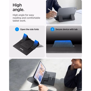 Spigen SlimFold LD201-S8 -kannettavan tietokoneen teline, harmaa