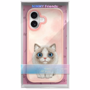 NIMMY Suojakuori BIG EYED PET 2.0 Cat iPhone 17:lle - vaaleanpunainen