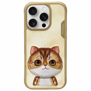 NIMMY Suojakuori BIG EYED PET 2.0 Kissa iPhone 16 Pro Max:lle khaki