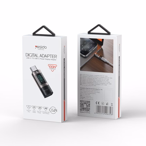 Yesido Adapter OTG GS24 - Typ C (male) to Type C (female) - with LCD display black