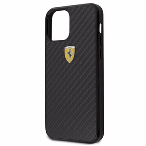 Ferrari FERCAHCP12SBK iPhone 12 mini 5.4" black/black hardcase On Track Real Carbon