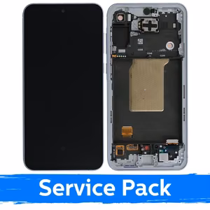 LCD-näyttö, yhteensopiva Samsung A556 A55 5G kehyksellä / Ice Blue (Service Pack)