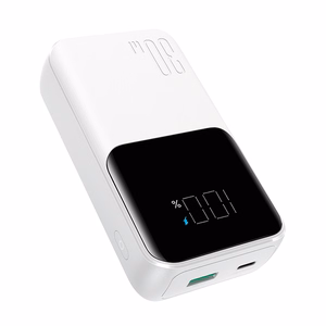 Mini-virtapankki sisäänrakennetuilla kaapeleilla Joyroom JR-PBC06 30W 10000mAh - valkoinen